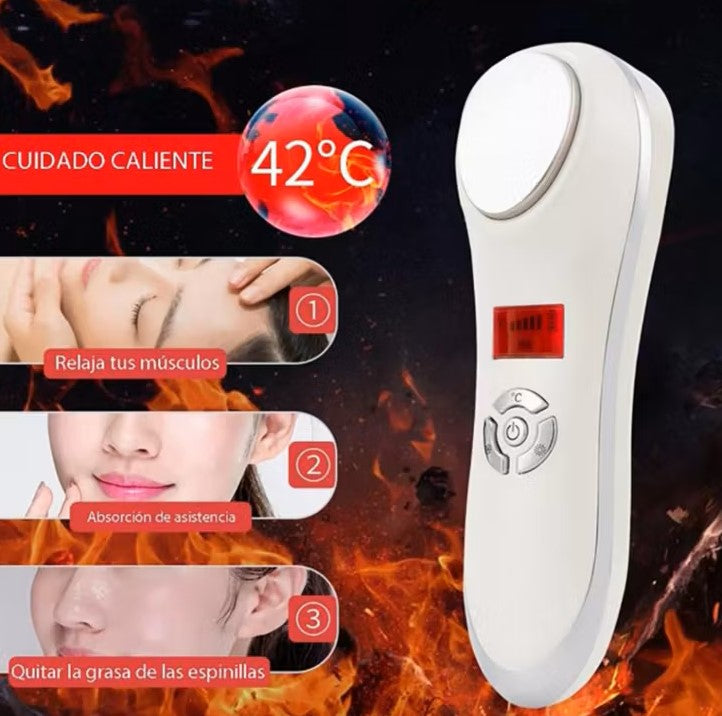 Masajeador facial frio y caliente
