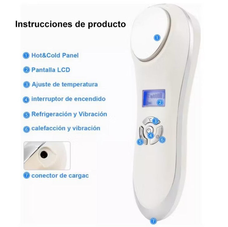 Masajeador facial frio y caliente
