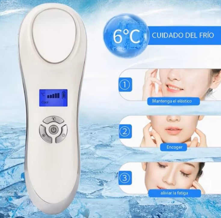 Masajeador facial frio y caliente